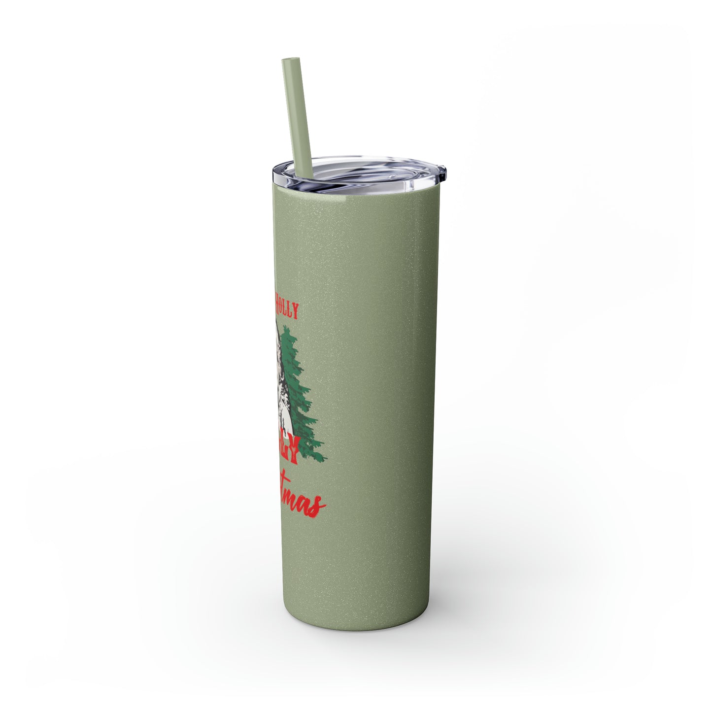 Have a Holly Dolly Christmas Skinny Tumbler with Pick your Color Straw, 20oz