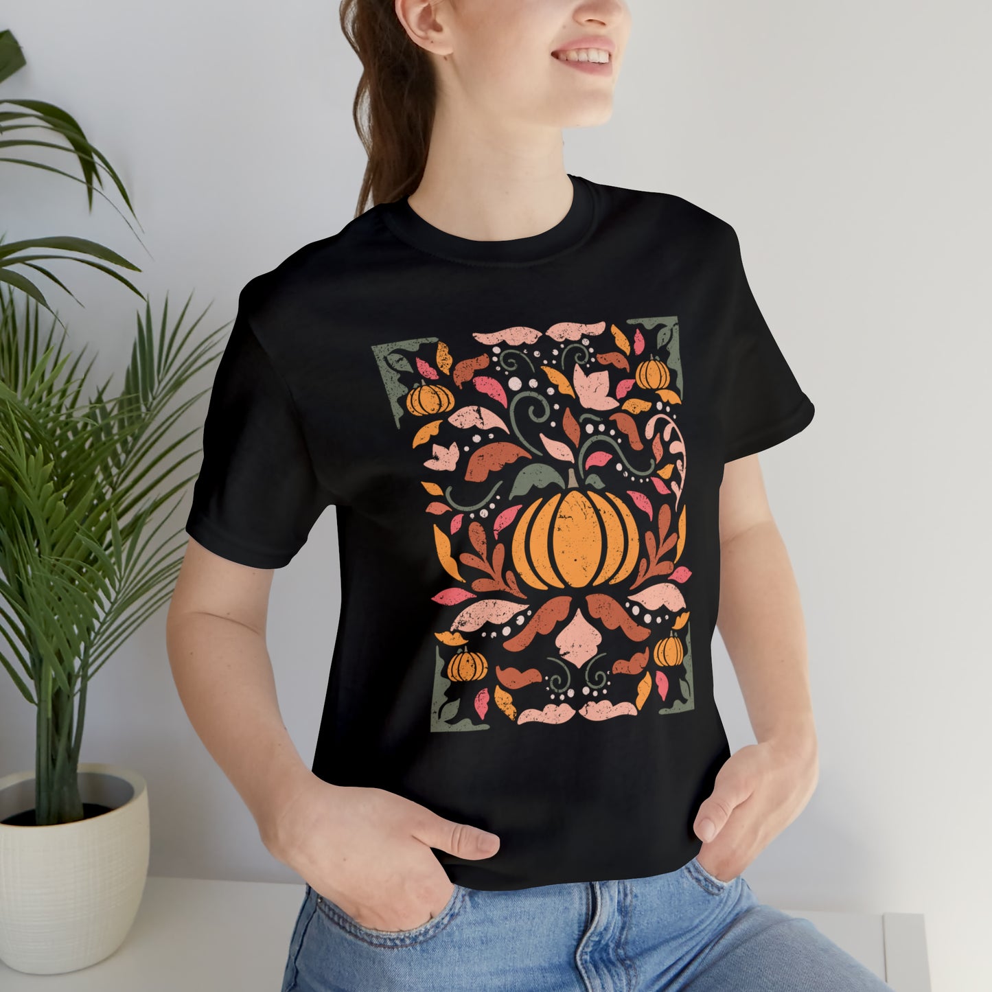 Distressed Boho Fall Floral Mural T-Shirt