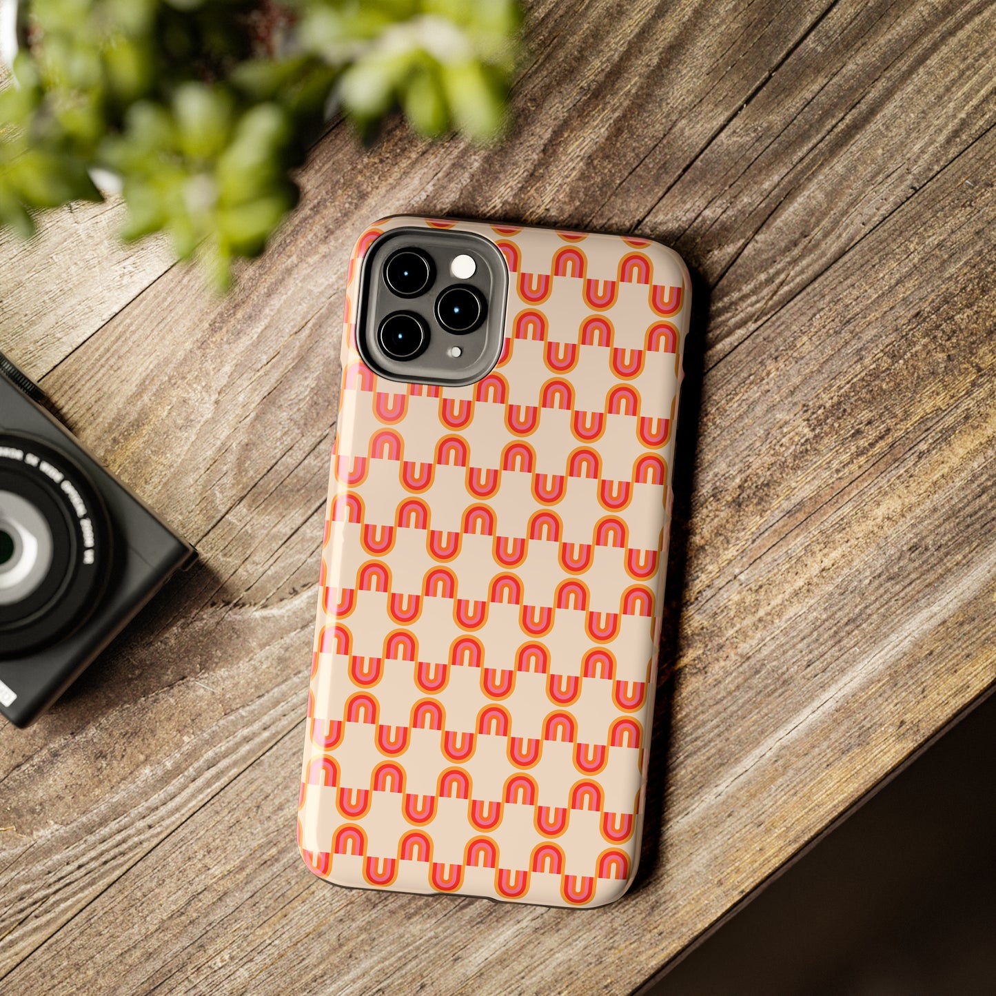 Retro Red Rainbow Pattern Tough Phone Cases