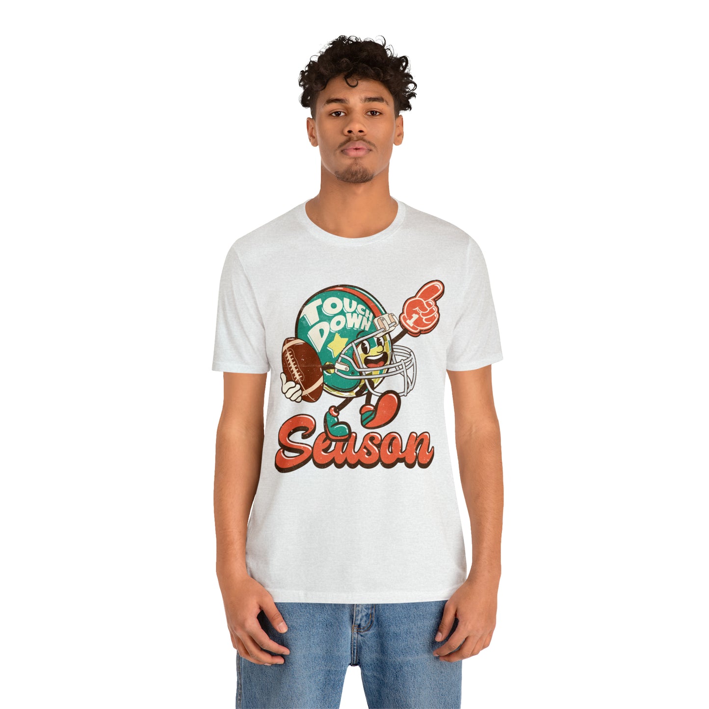 Football Season Football Helmet Character Holding Football T-Shirt