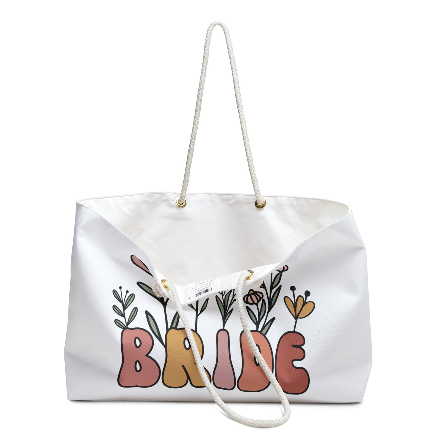 White Floral Bride Weekender Bag