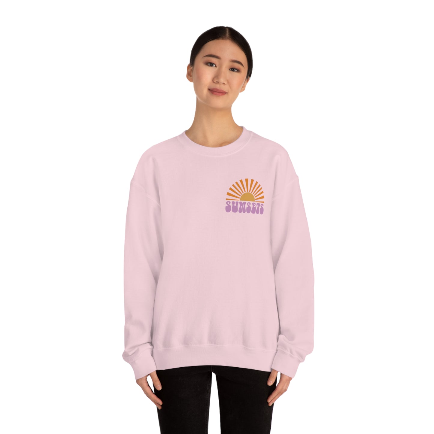 "Forever Chasing Sunsets" (Front & Back Design) - Unisex Heavy Blend™ Crewneck Sweatshirt