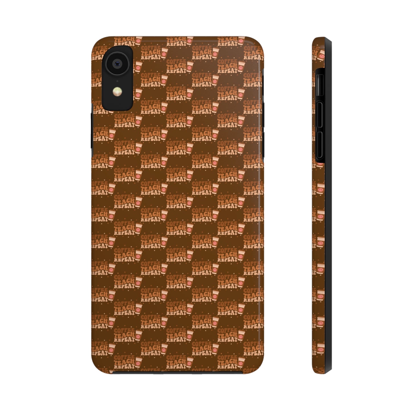 Coffee Teach Repeat Patterned Tough Phone Cases