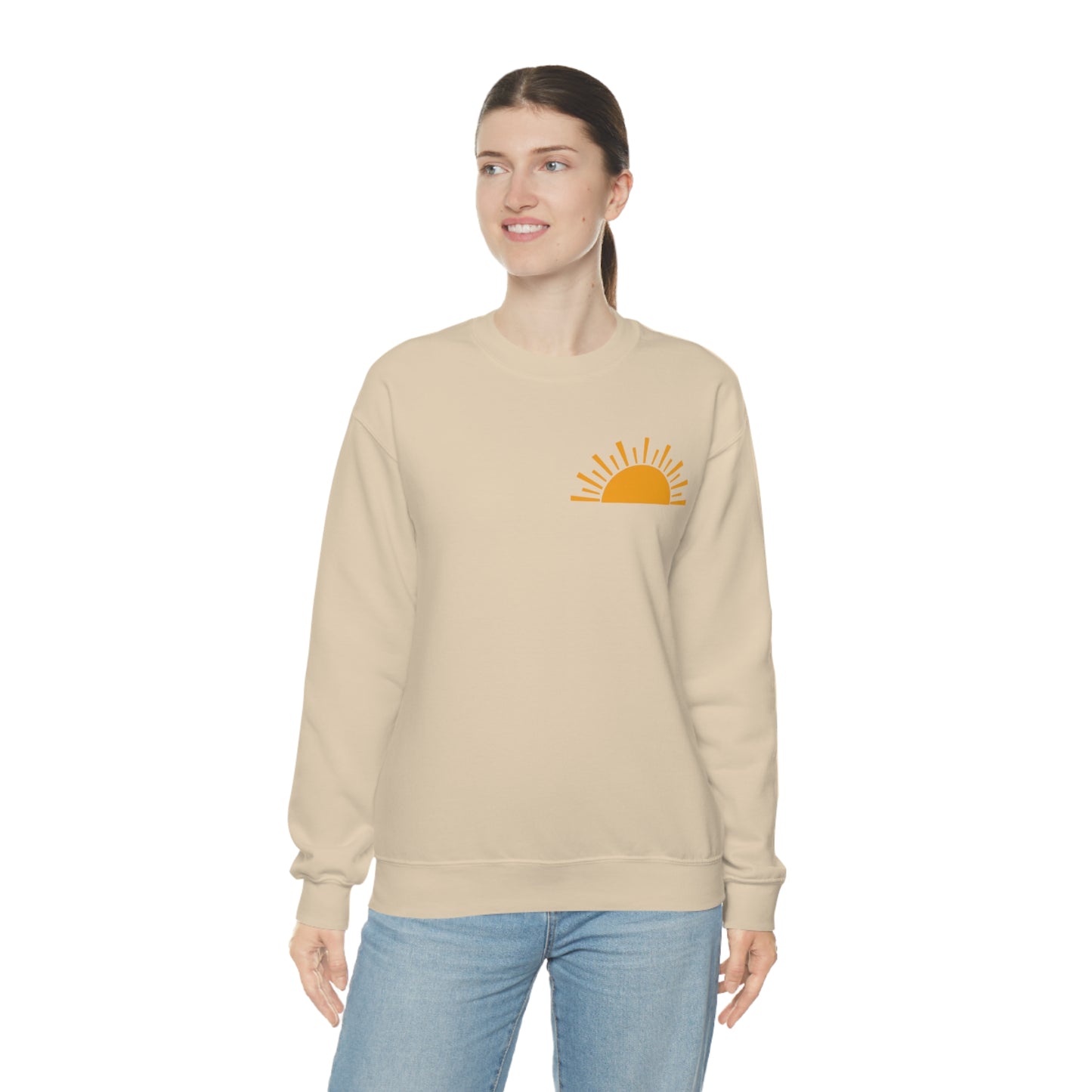 "Sunshine on My Mind" (Front & Back Design) - Unisex Heavy Blend™ Crewneck Sweatshirt