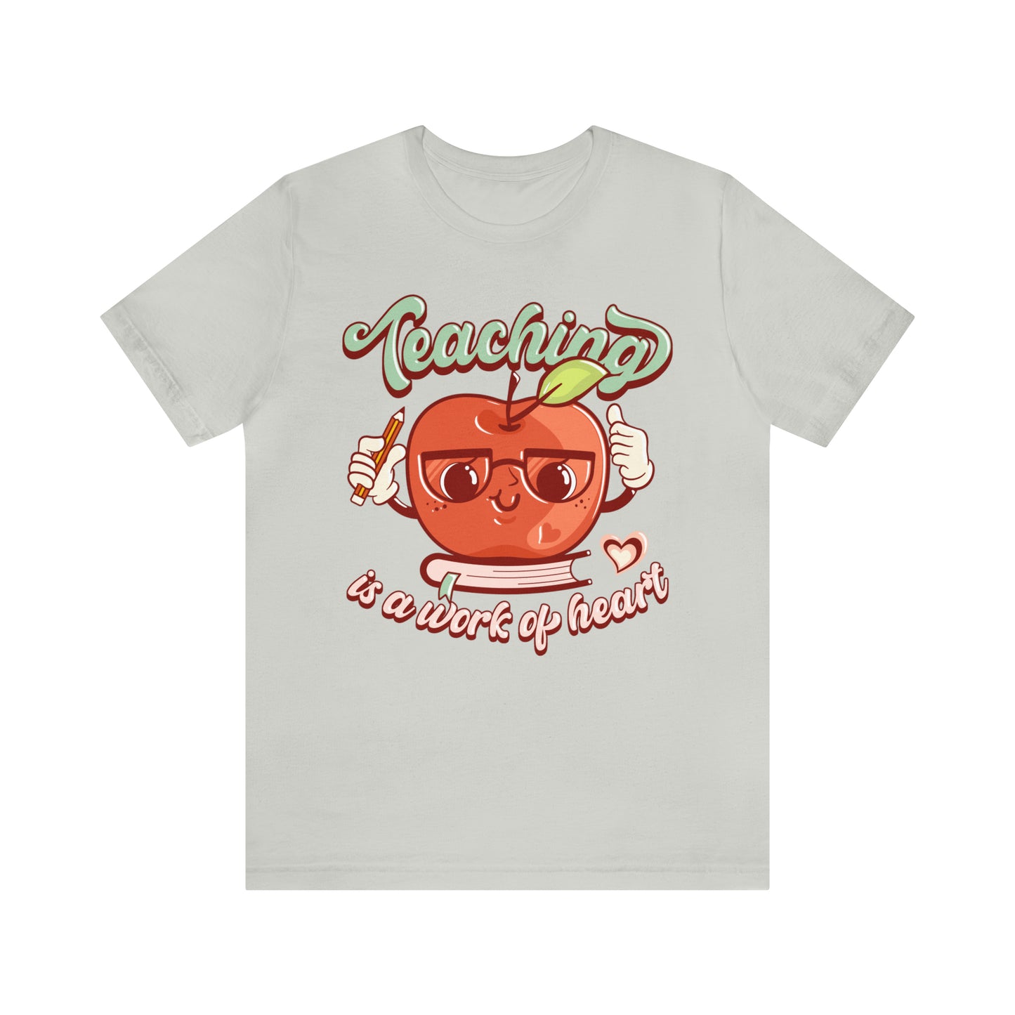 Vintage Teaching is a Work of Heart Unisex Jersey Short Sleeve Tee