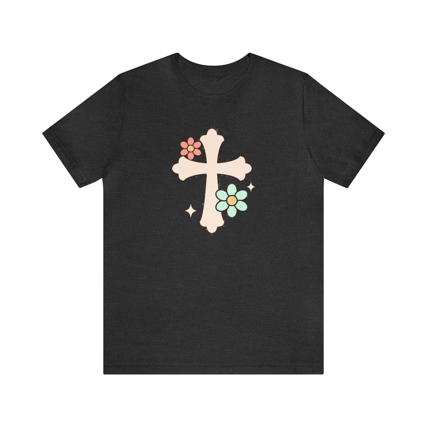 Vintage Floral Boho Cross T-Shirt