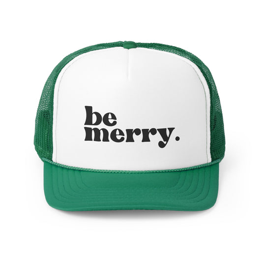 be merry Christmas/ Holiday Tall Trucker Caps