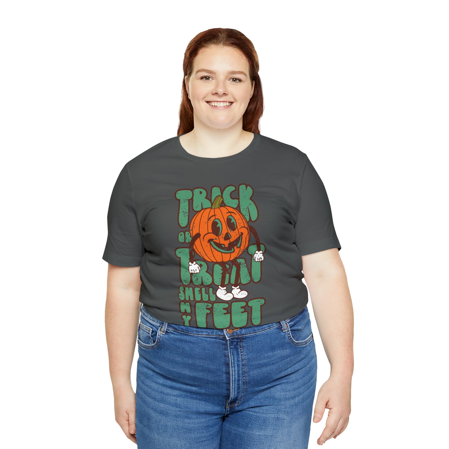 Distressed Trick or Treat Smell My Feet T-Shirt