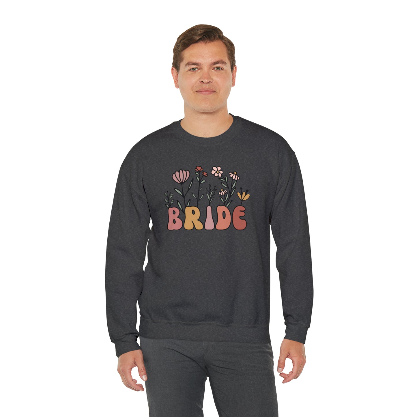 Boho Floral Bride Unisex Heavy Blend™ Crewneck Sweatshirt