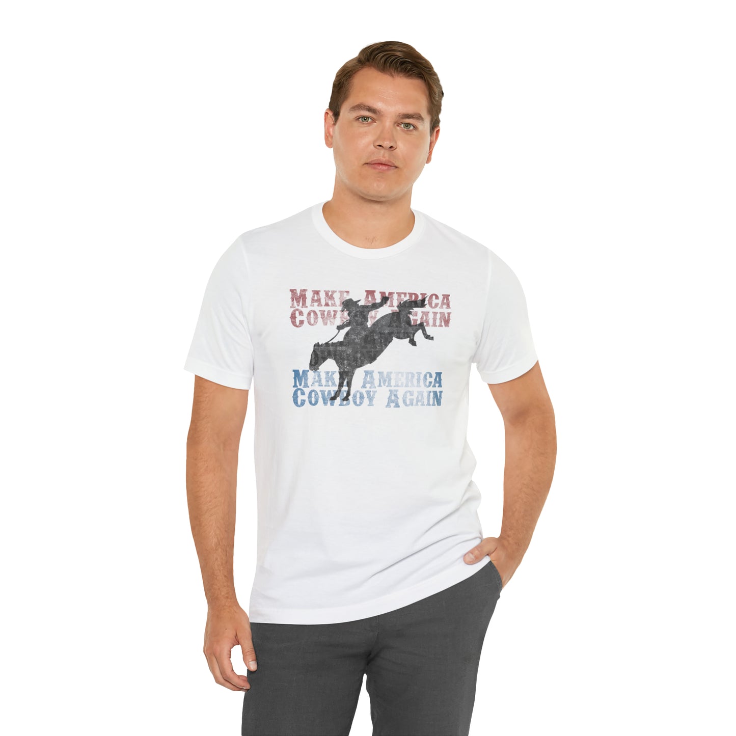 "Make America Cowboy Again" Unisex Jersey Short Sleeve Tee