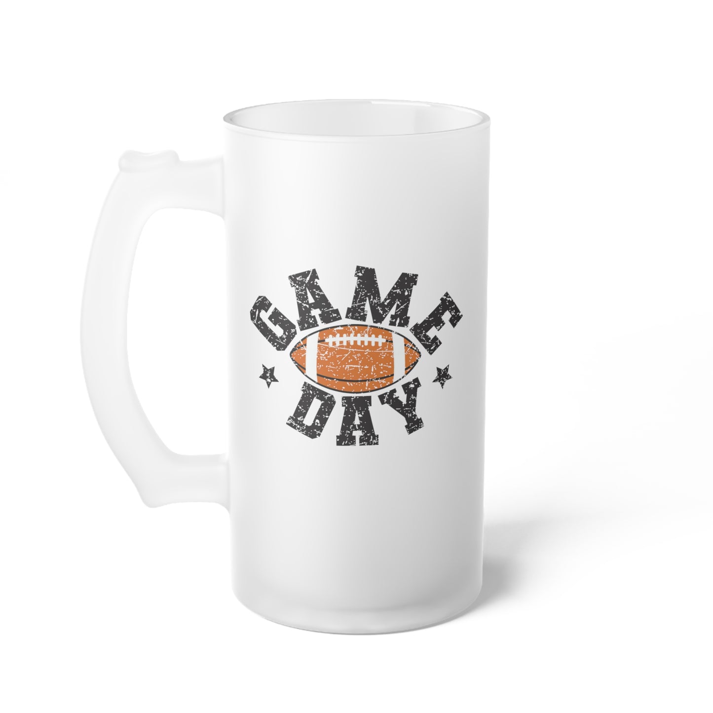 Game Day Football/ Fall Logo Frosted Glass Beer Mug