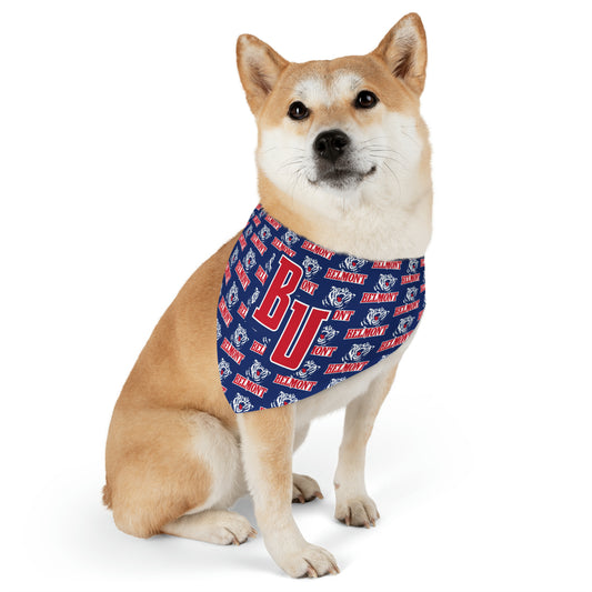 Belmont University Pattern Pet Bandana Collar - Blue