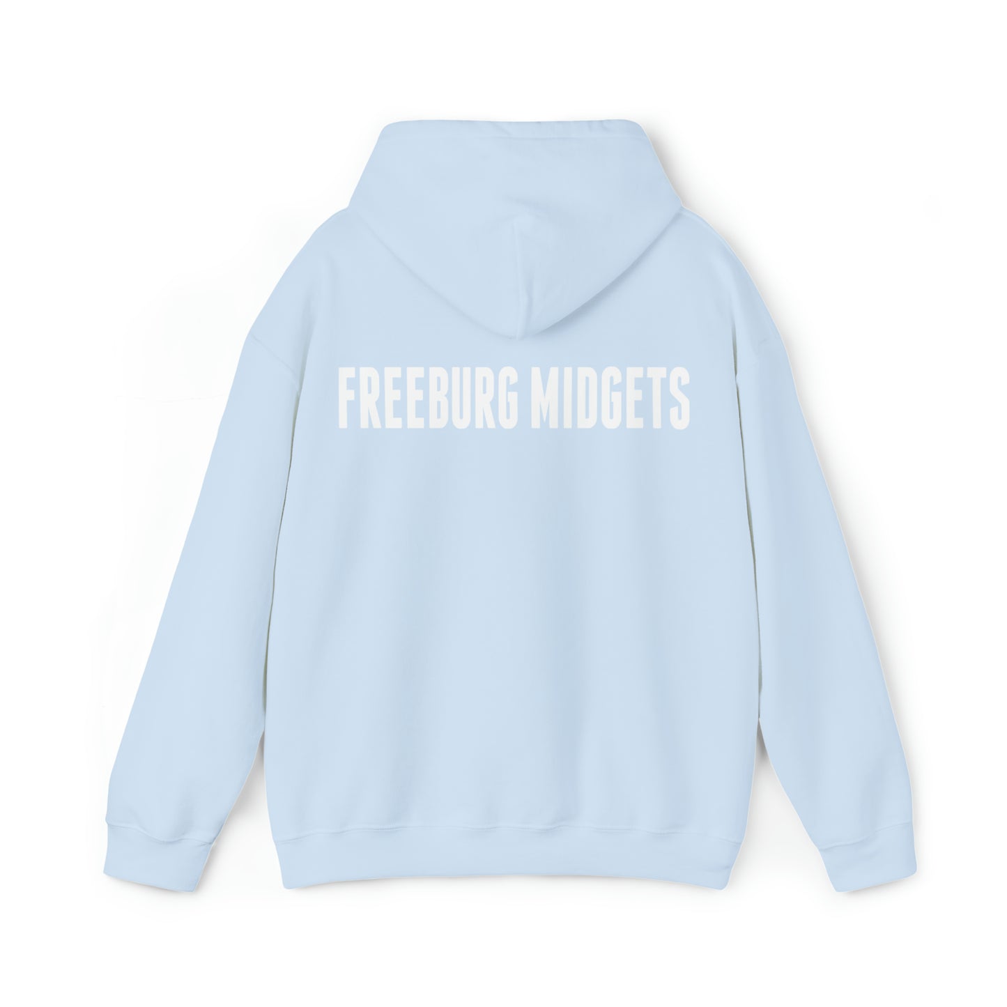 Front to Back Design - Varsity F Vertical Freeburg Midgets Logo Hooded Sweatshirt