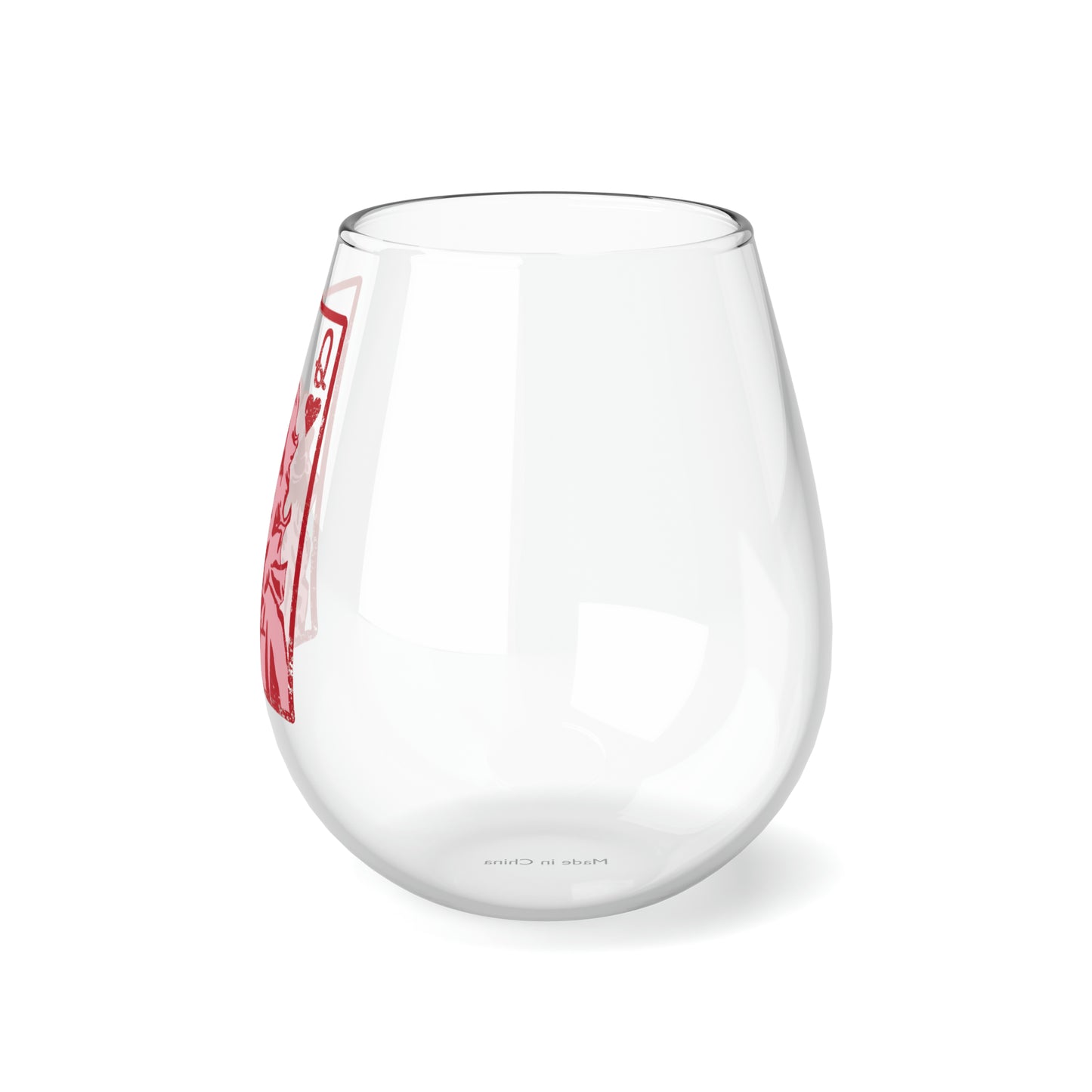 Dolly Queen of Hearts Valentine Stemless Wine/ Glass, 11.75oz