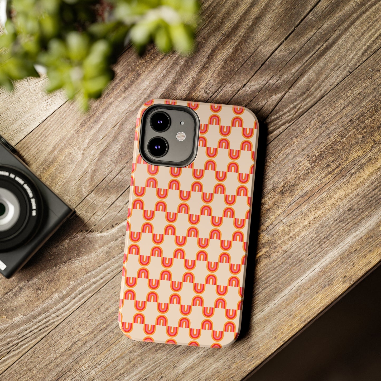 Retro Red Rainbow Pattern Tough Phone Cases