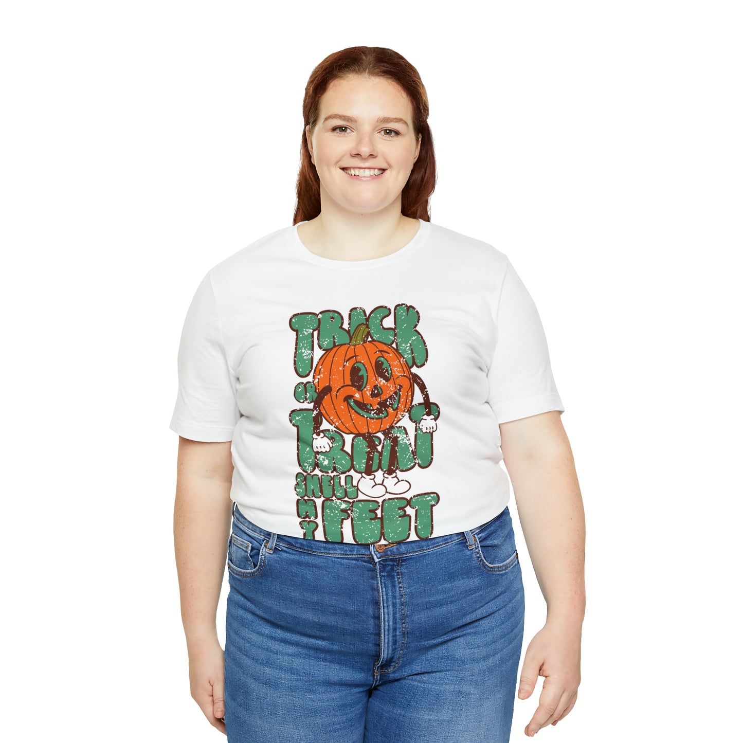 Distressed Trick or Treat Smell My Feet T-Shirt