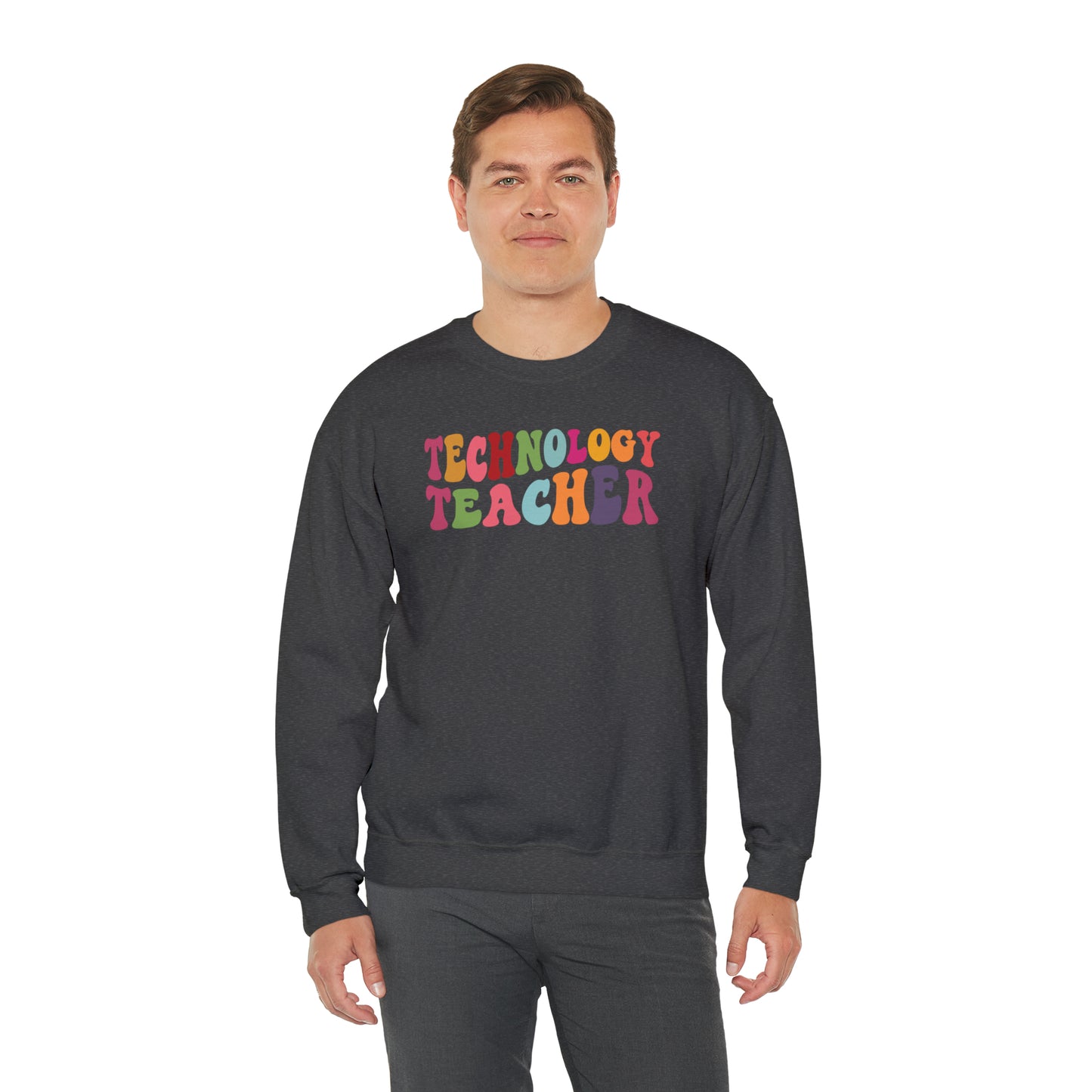 Multi-Colored Technology Teacher Lined Heavyweight Crewneck Sweatshirt