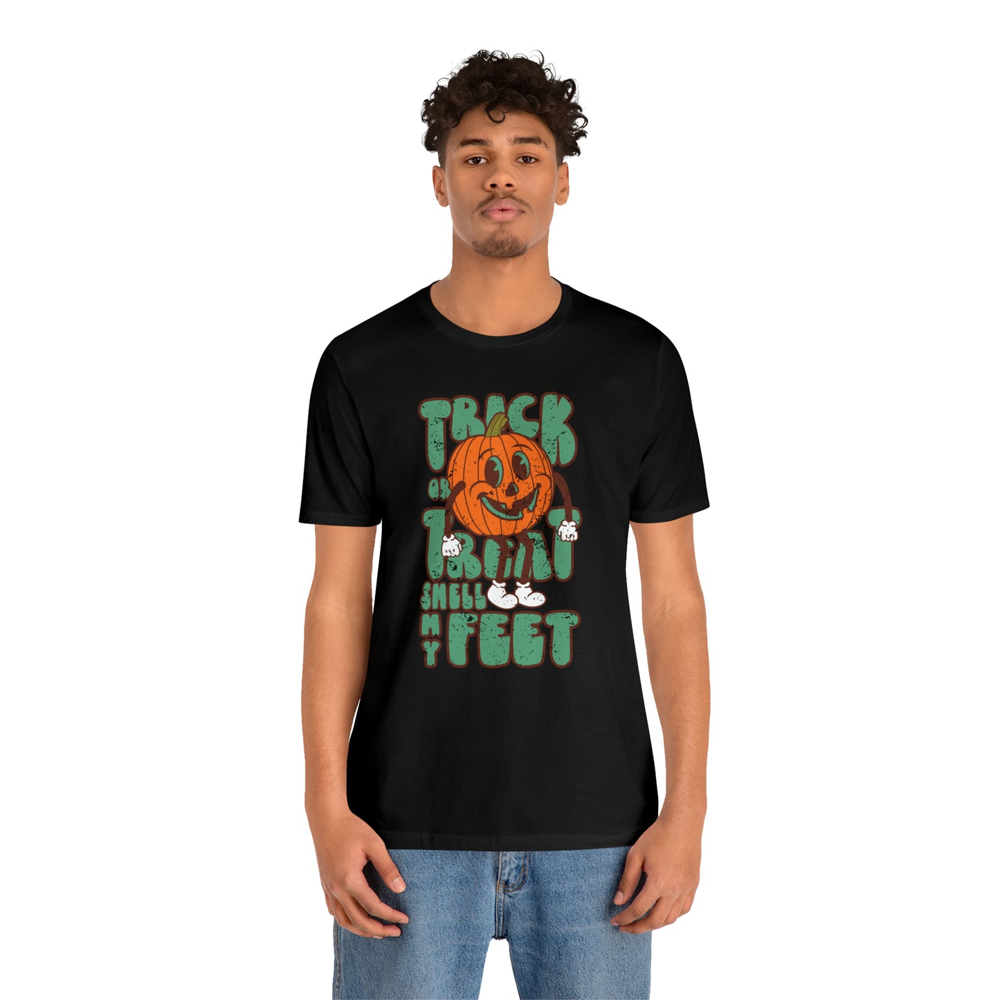 Distressed Trick or Treat Smell My Feet T-Shirt