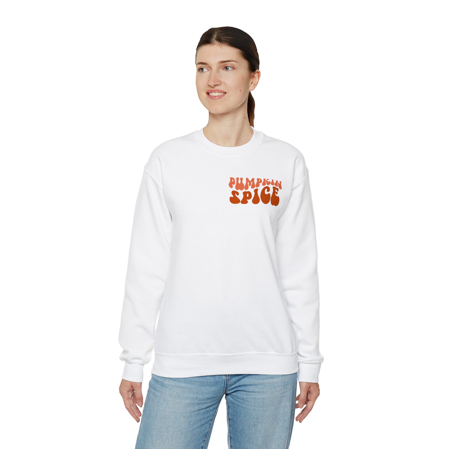 Pumpkin Spice and Chill (Front and Back) Design Heavy Blend™ Crewneck Sweatshirt