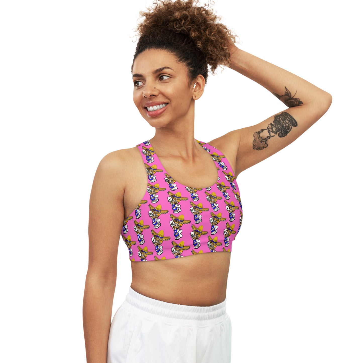 Sombrero Midget Seamless Sports Bra - Neon Pink