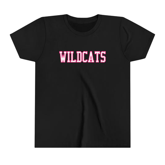 Pink Salem Wildcat Youth Short Sleeve Tee