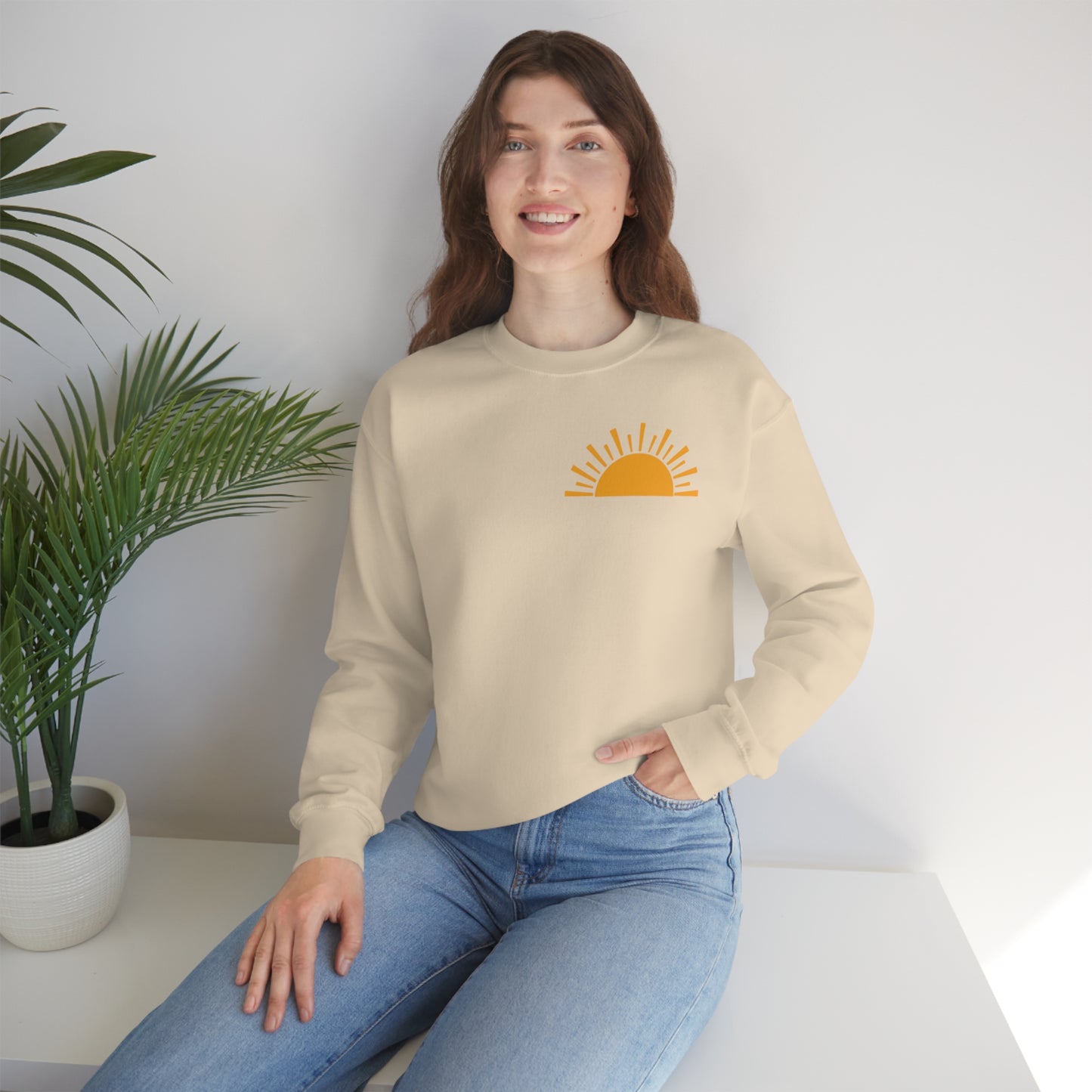 "Sunshine on My Mind" (Front & Back Design) - Unisex Heavy Blend™ Crewneck Sweatshirt