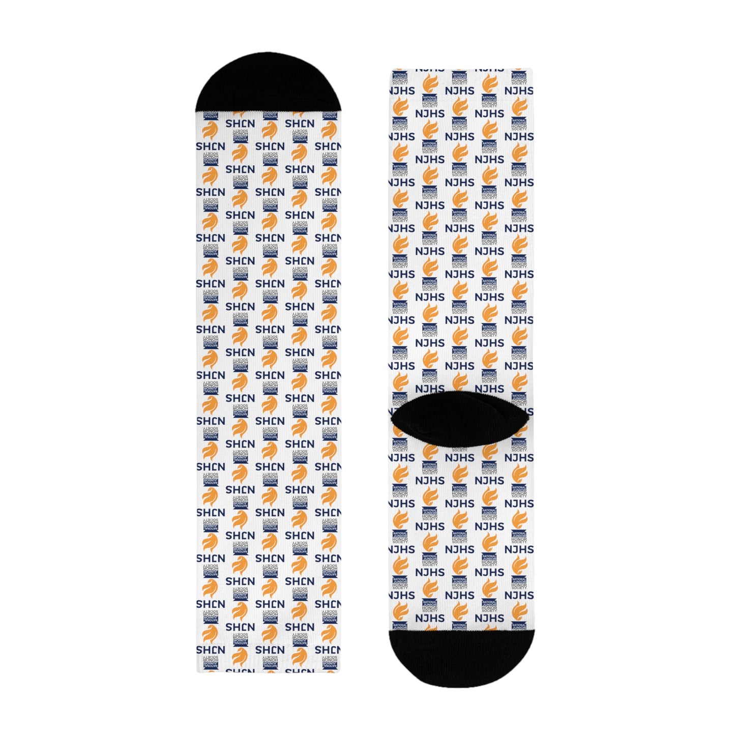 NJHS Torch LogoSublimation Crew Socks (EU) - White