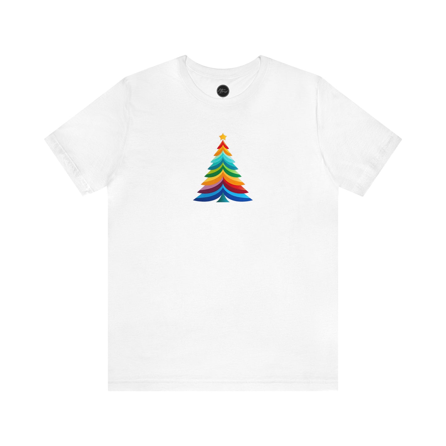 Happy Holidays Layered Christmas Tree Bella Jersey Short Sleeve Tee (Unisex)