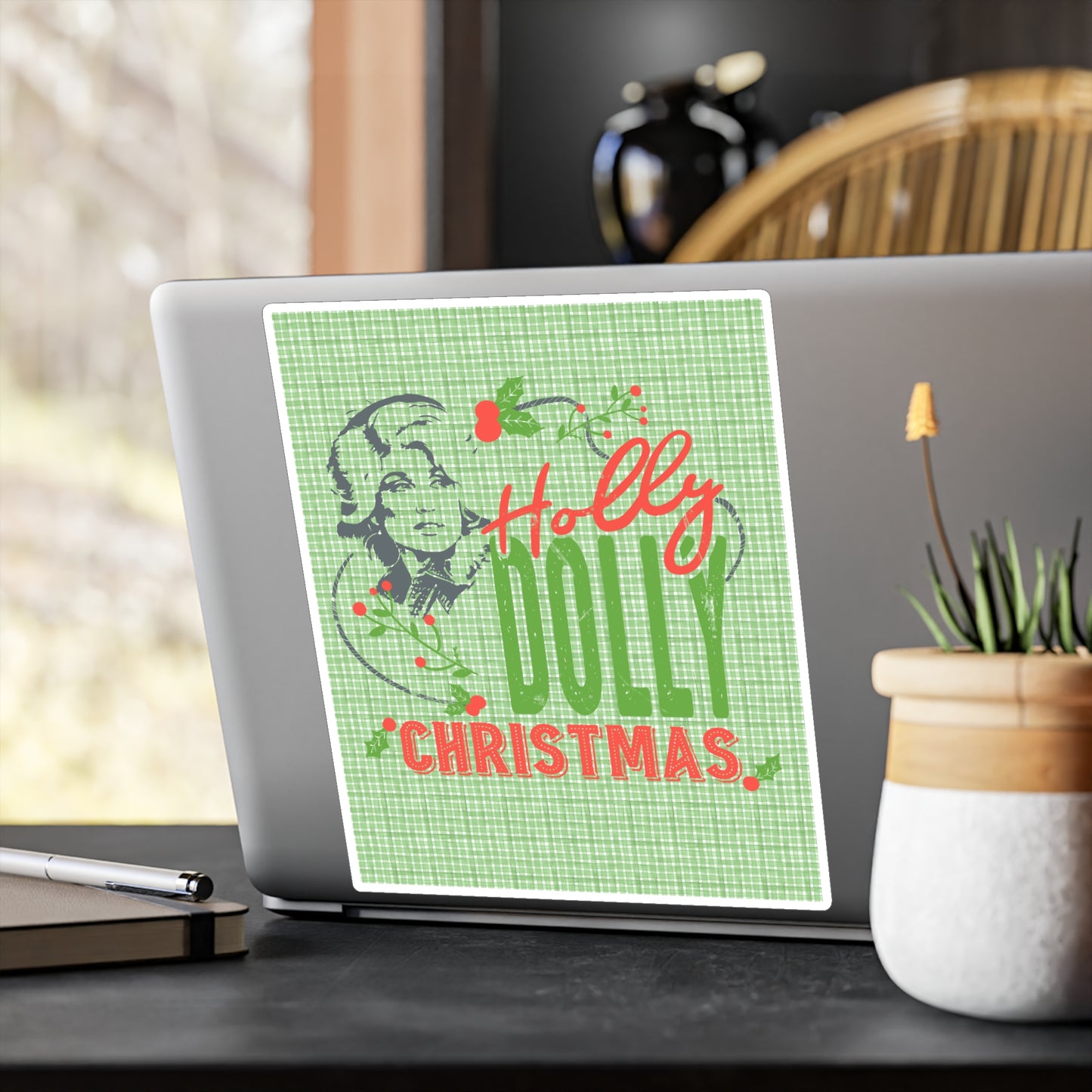 Holly Dolly Christmas Vinyl Decal/Sticker