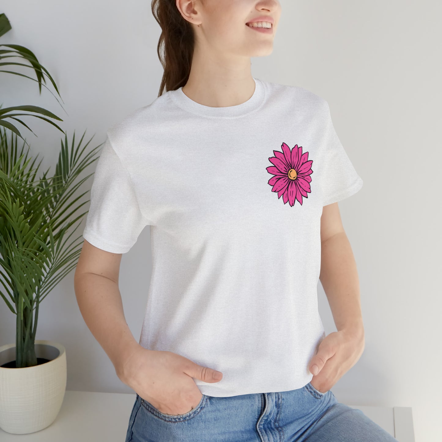 TWO SIDED Positive Energy T-Shirt (Flower on Front - Positive Energy on Back) Christian T-Shirt