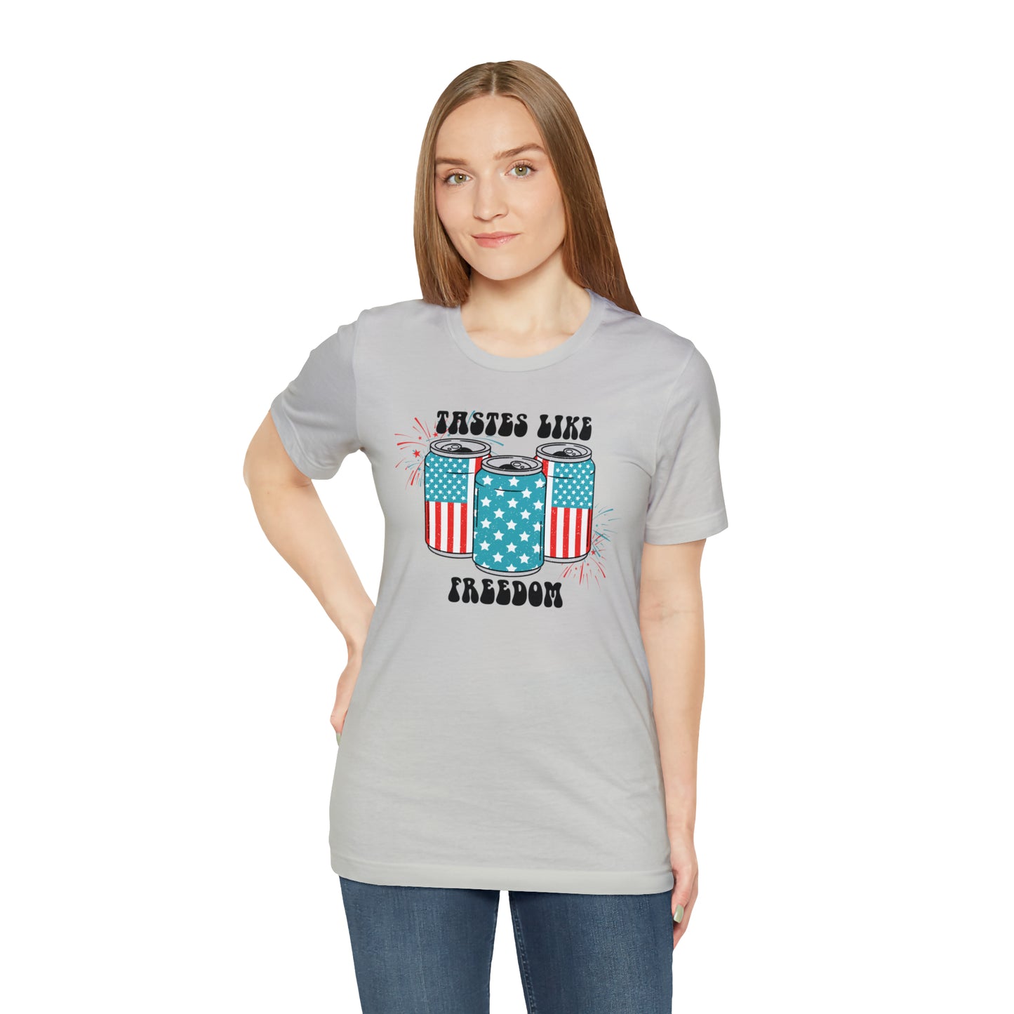 American USA Tastes Like Freedom Beverage Can Unisex Jersey Short Sleeve Tee