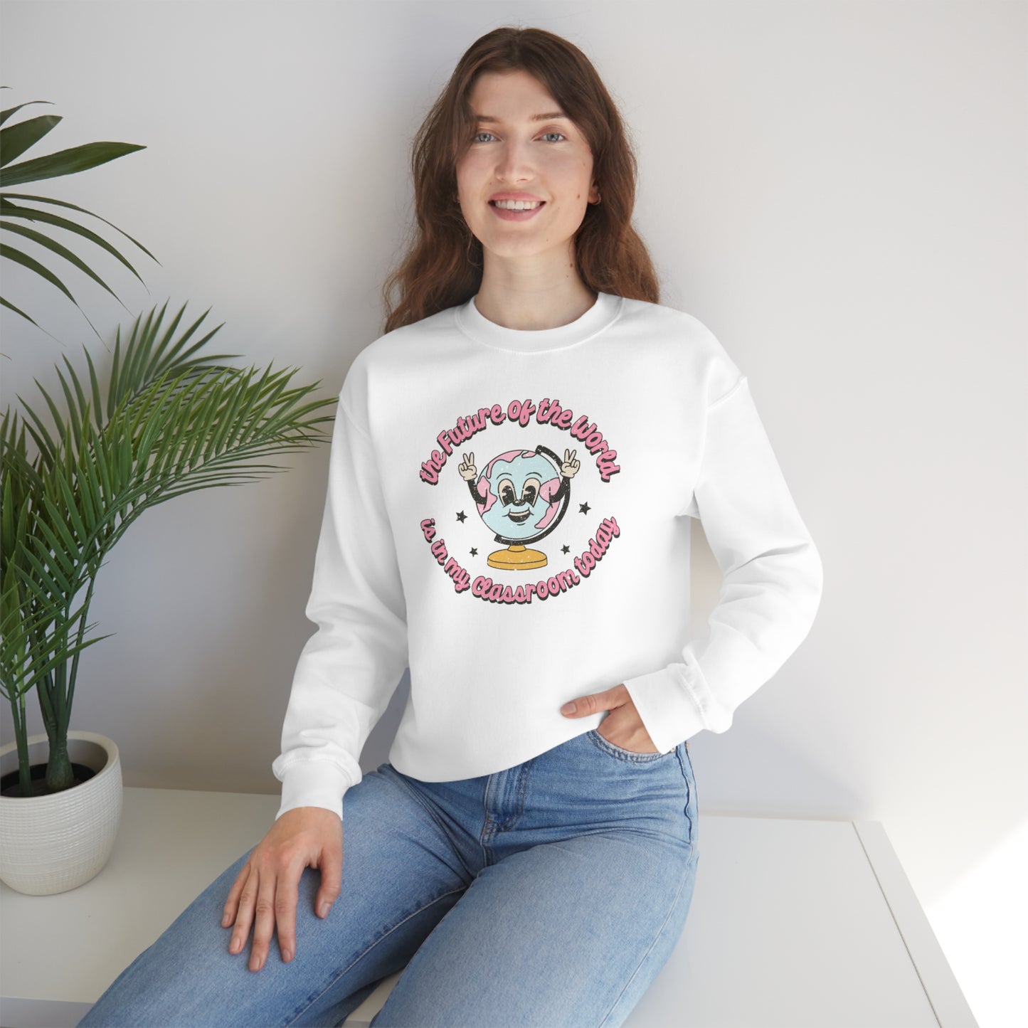 "The Future of the World is in My Classroom Today" - Unisex Heavy Blend™ Crewneck Sweatshirt