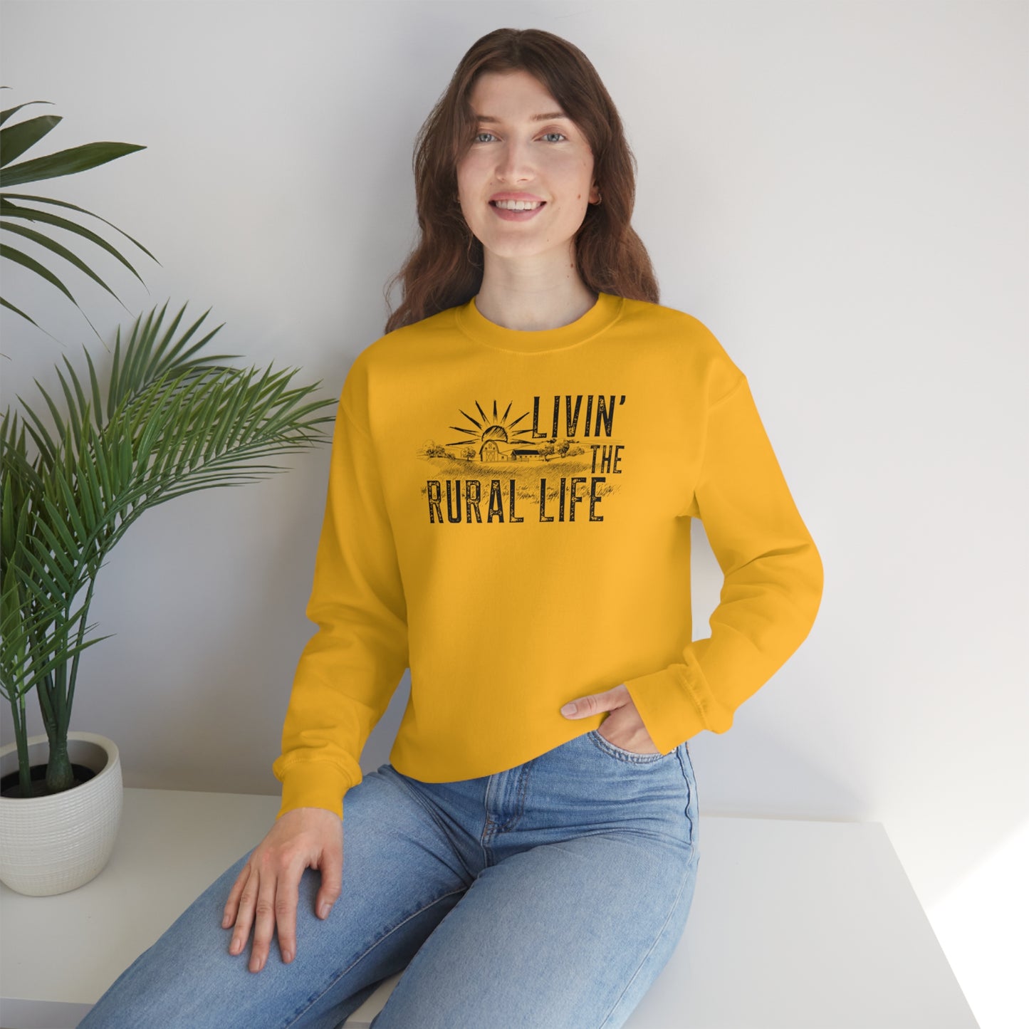 "Livin' the Rural Life" - Unisex Heavy Blend™ Crewneck Sweatshirt