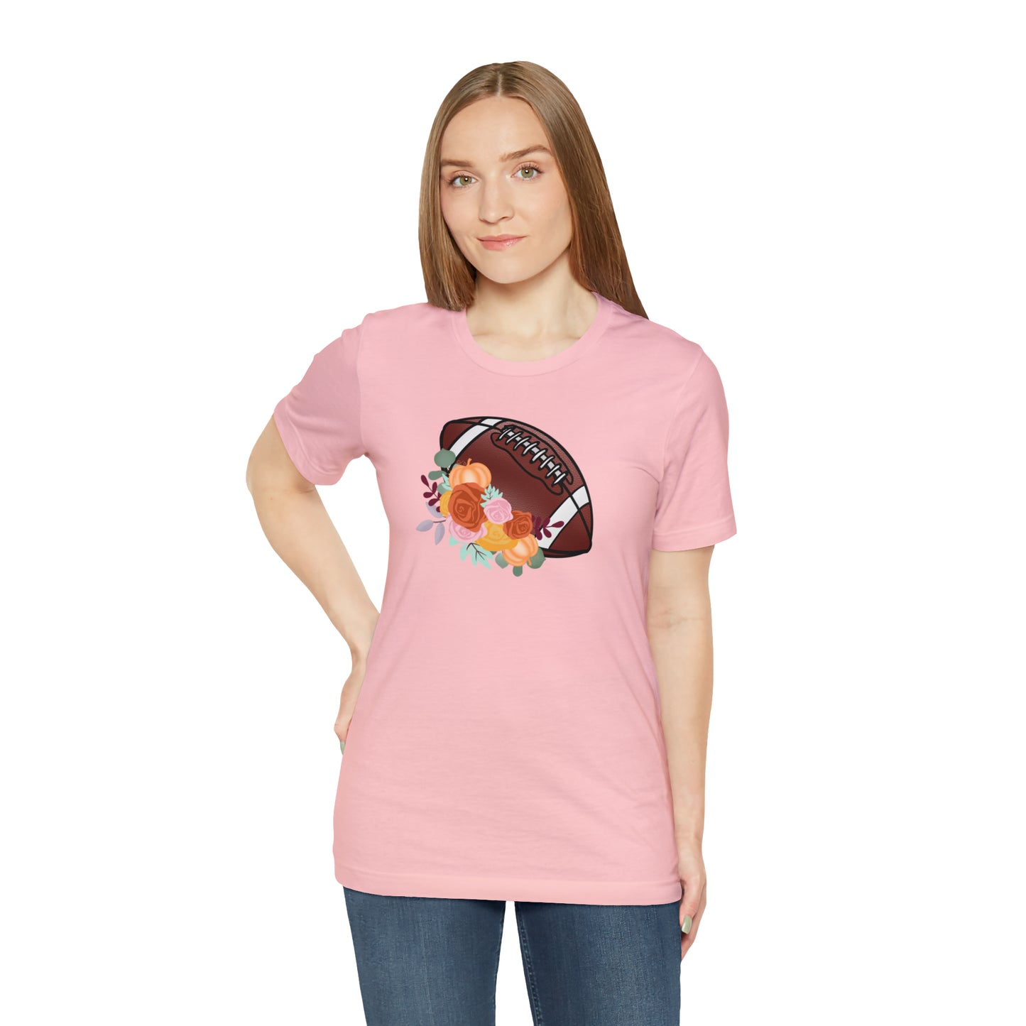 Fall Floral Football  T-Shirt