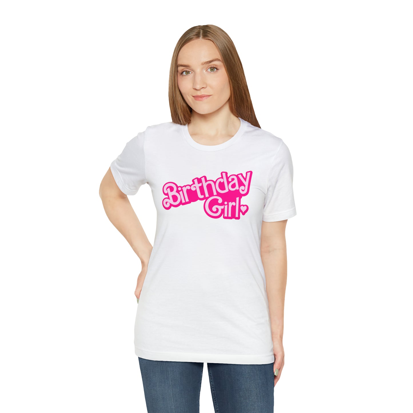 Birthday Girl Hot Pink Barbie Print T-Shirt -