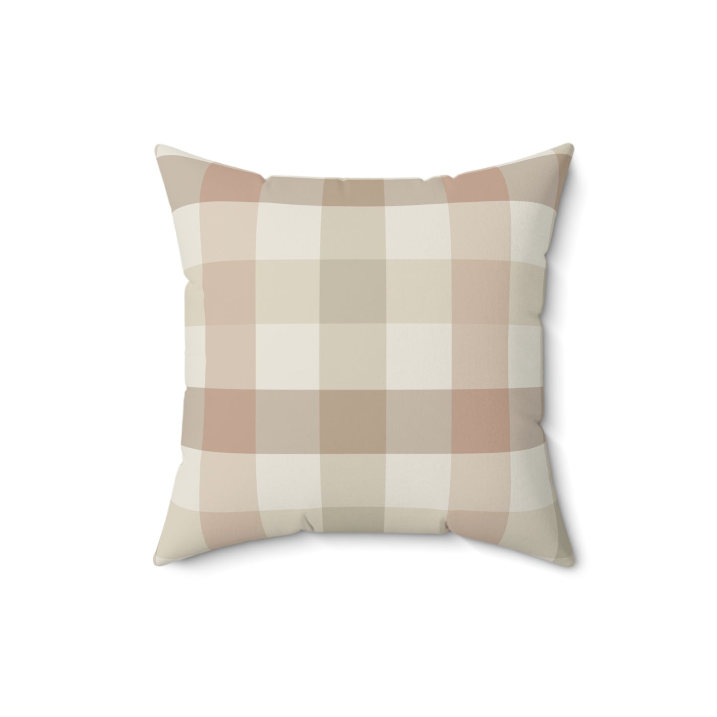 Plaid Cream Fall/ Halloween Spun Polyester Square Pillow