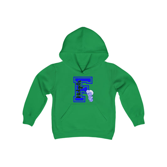 YOUTH - Give me an F - Freeburg Midgets Logo Youth Heavy Blend Hooded Sweatshirt