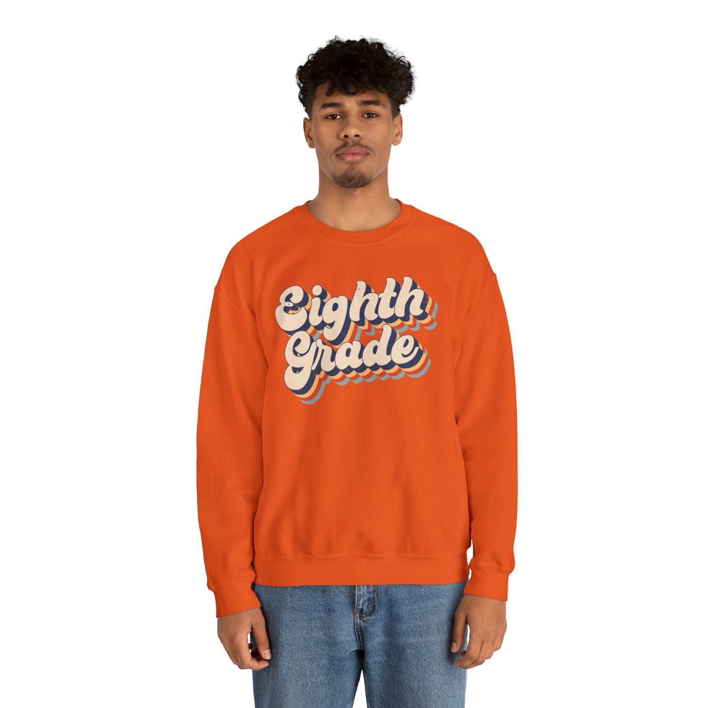 Retro Eighth Grade Unisex Heavy Blend™ Crewneck Sweatshirt