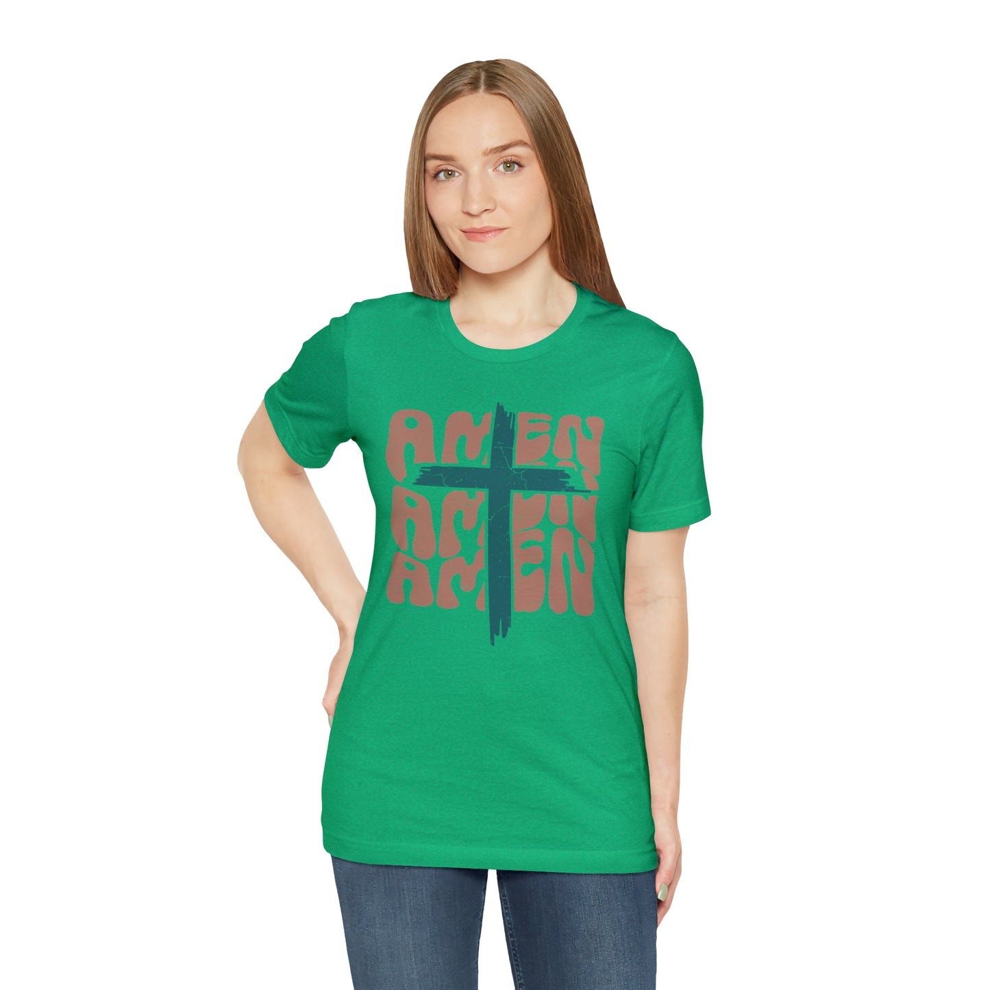 Amen Amen Amen with Cross Boho Color T-Shirt