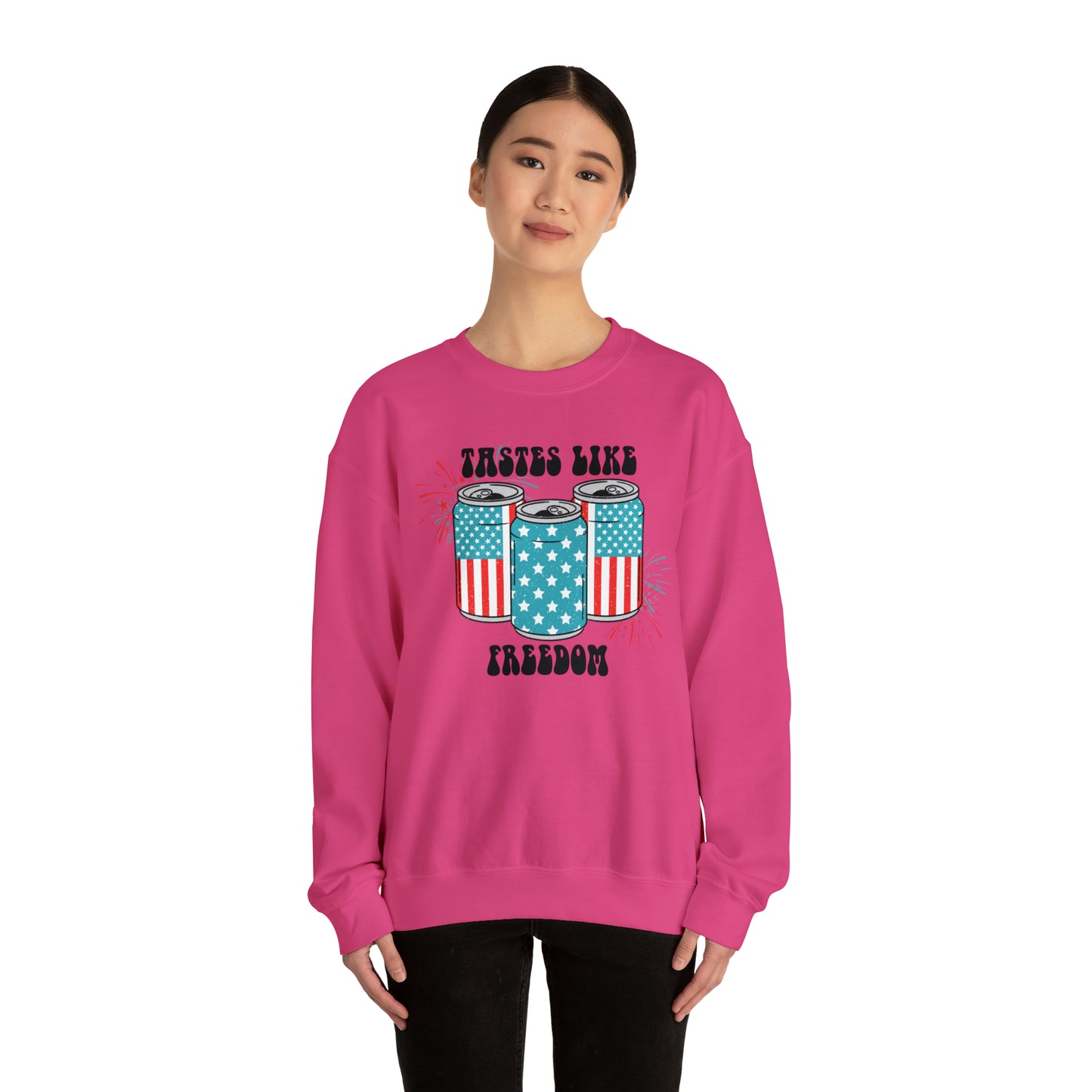 USA America Tastes Like Freedom Party Can Heavy Blend™ Crewneck Sweatshirt