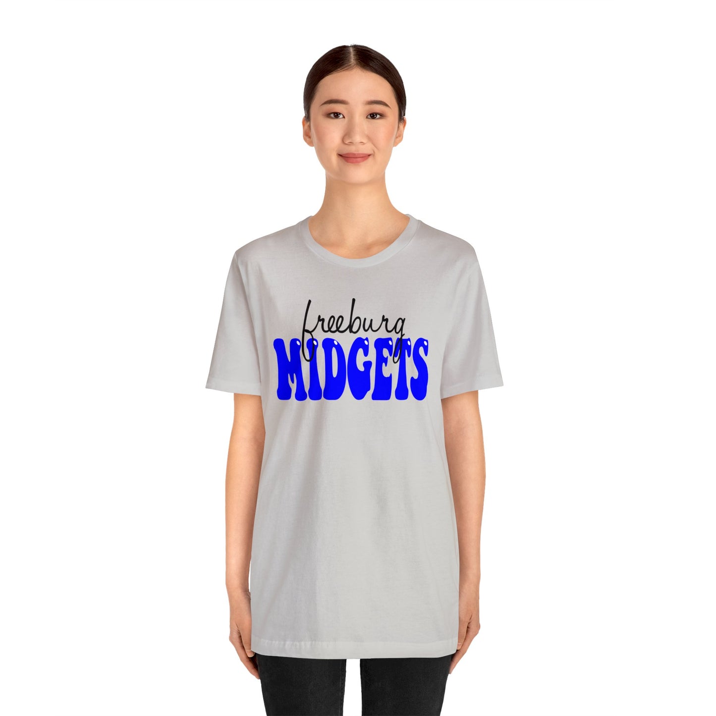 Freeburg Midgets Cursive Bubble Logo Bella Jersey Short Sleeve Tee (Unisex)