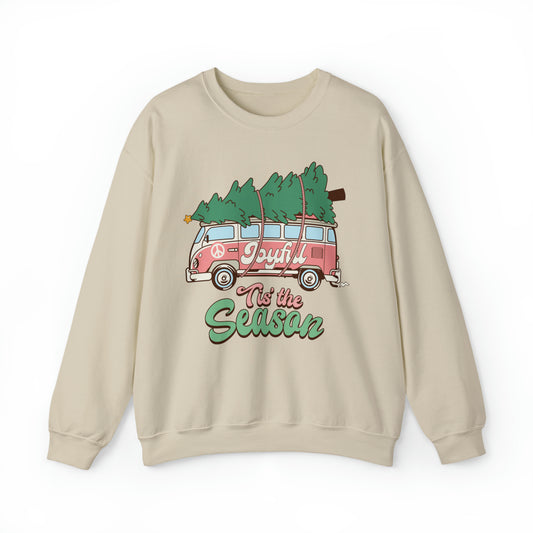 Tis the Season Retro Christmas Van Unisex Heavy Blend™ Crewneck Sweatshirt