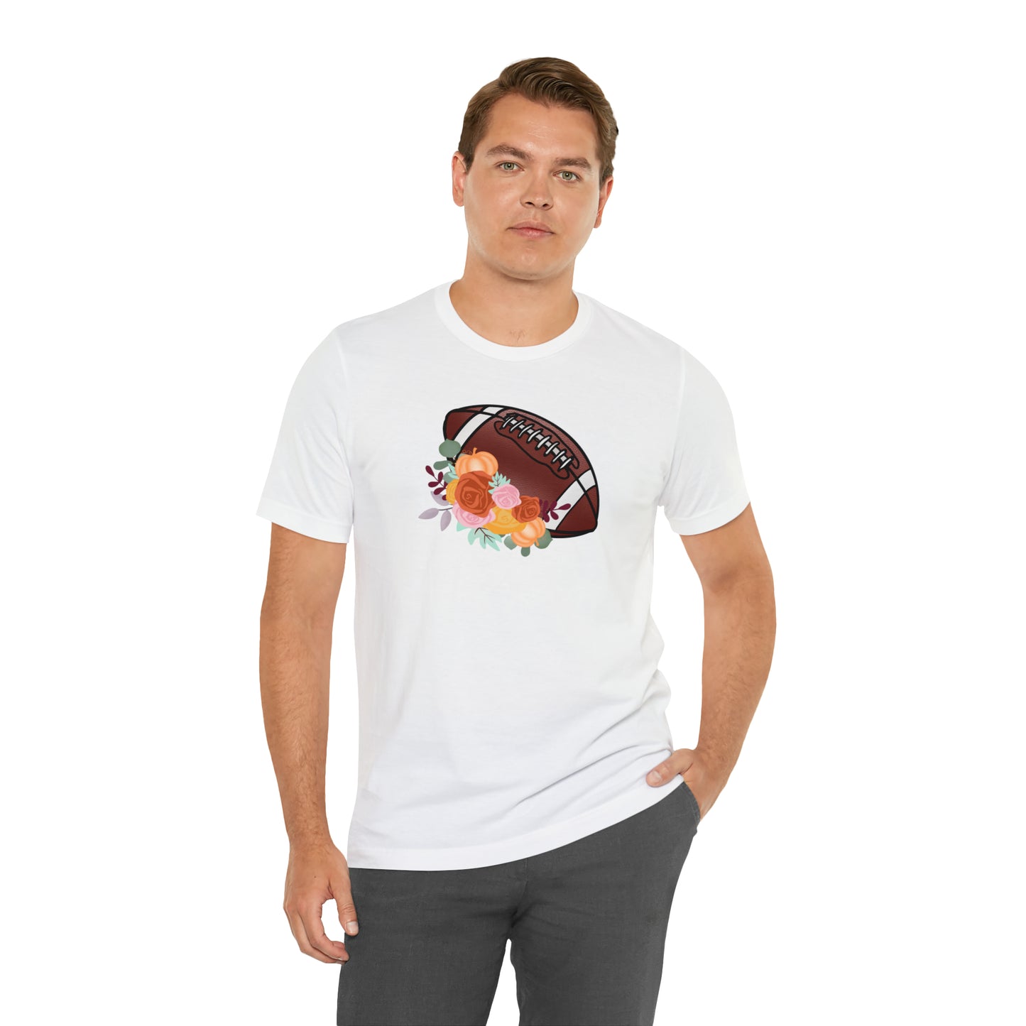 Fall Floral Football  T-Shirt