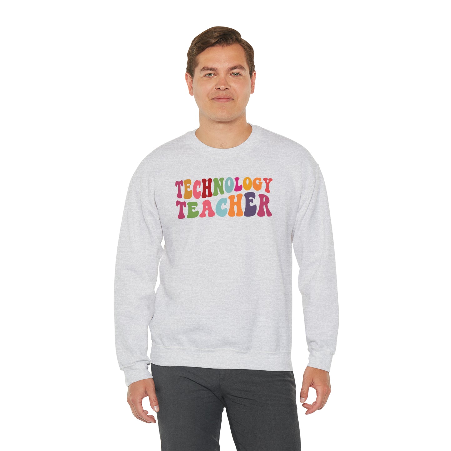 Multi-Colored Technology Teacher Lined Heavyweight Crewneck Sweatshirt