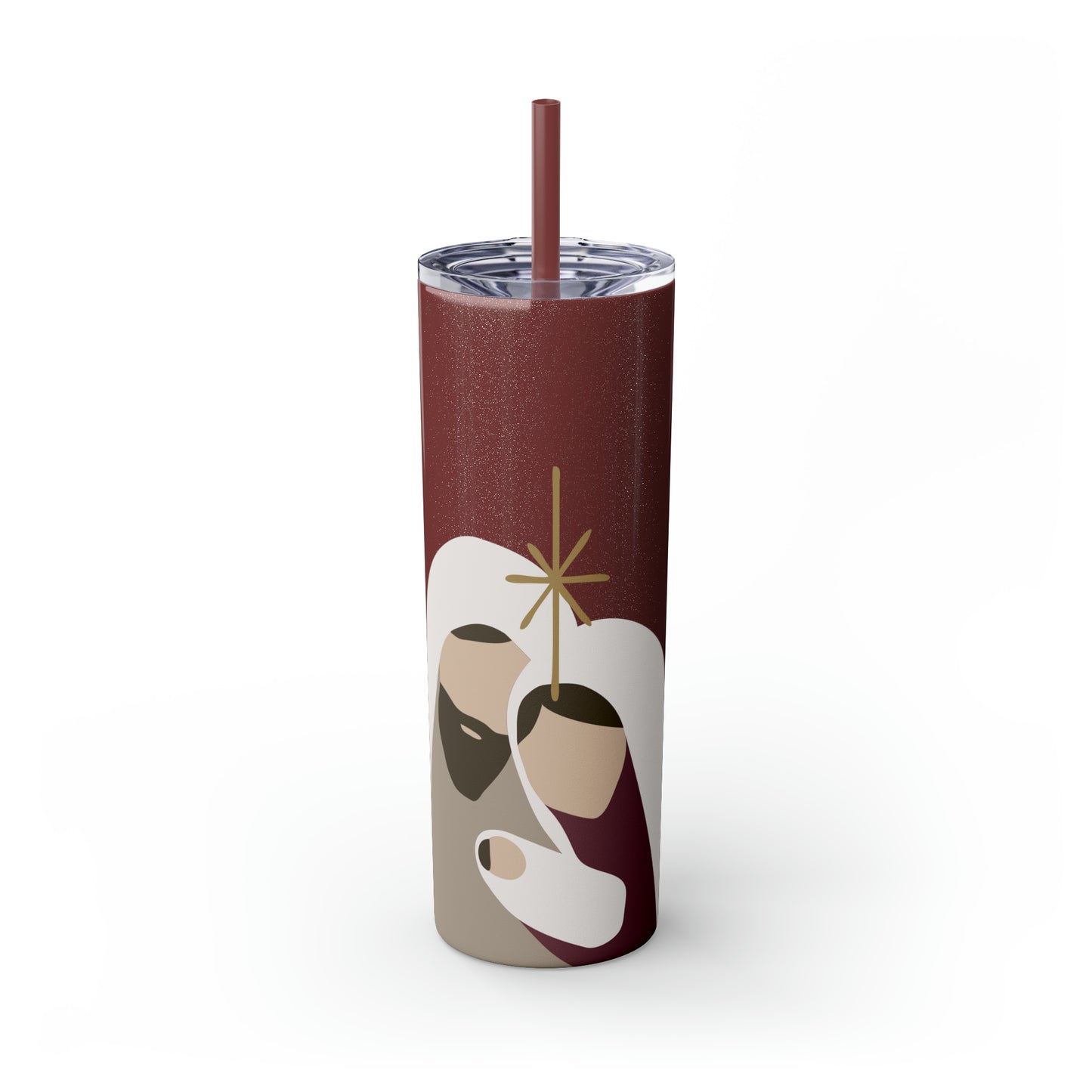 Holy Family Skinny Tumbler with Pick your Color Straw, 20oz