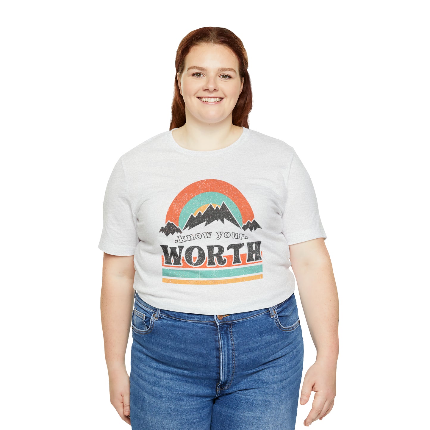 "Know Your Worth" Unisex Jersey Short Sleeve Tee