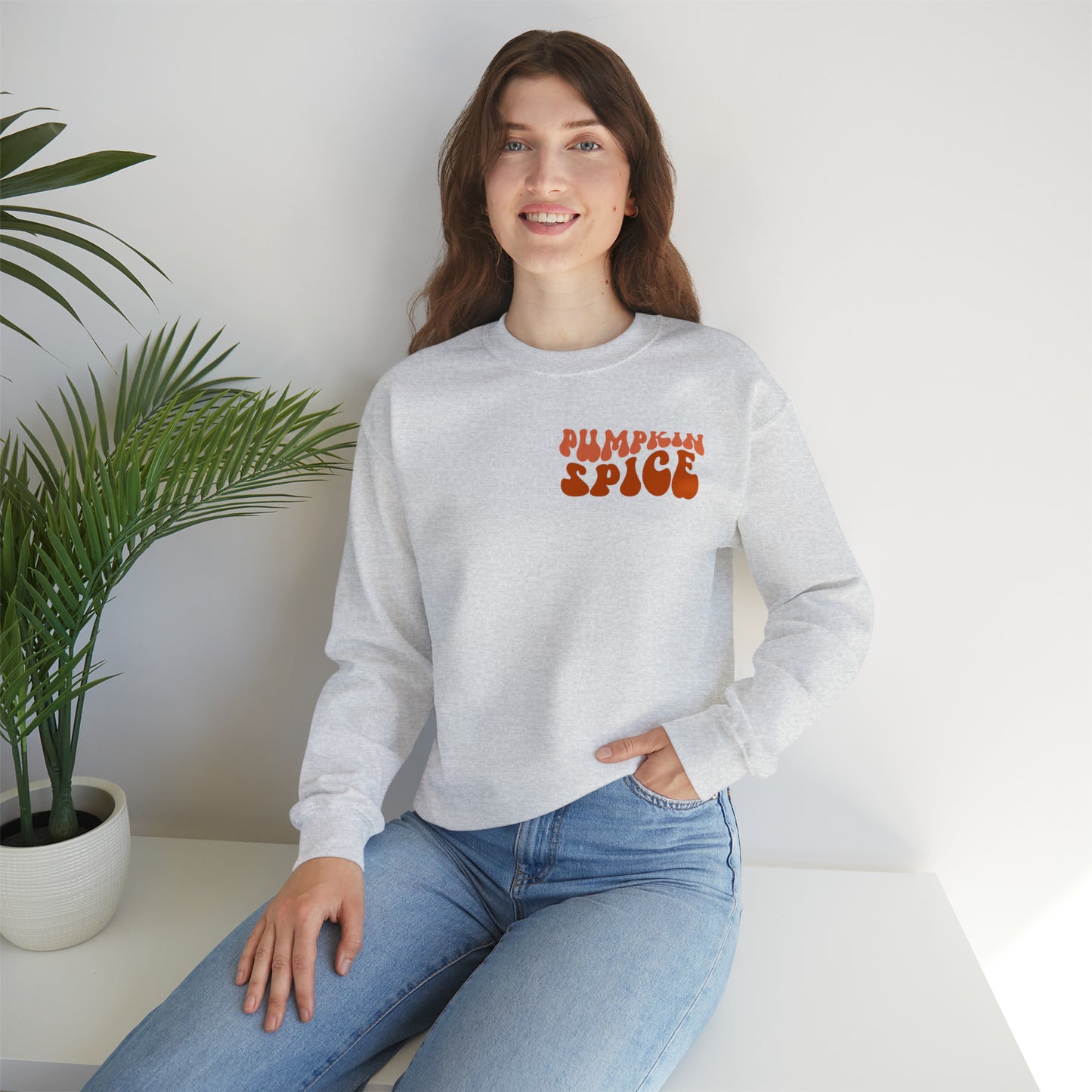 Pumpkin Spice and Chill (Front and Back) Design Heavy Blend™ Crewneck Sweatshirt