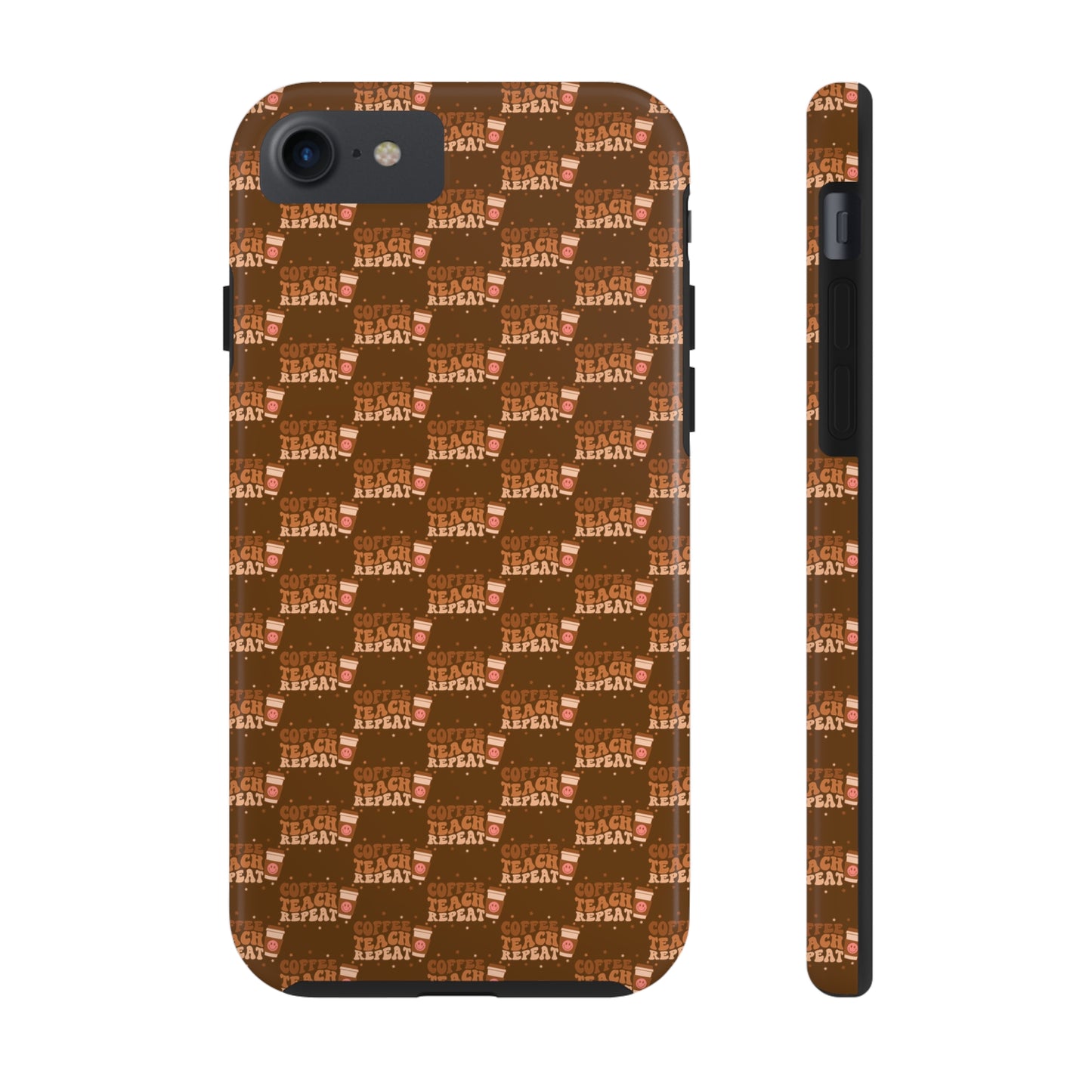 Coffee Teach Repeat Patterned Tough Phone Cases