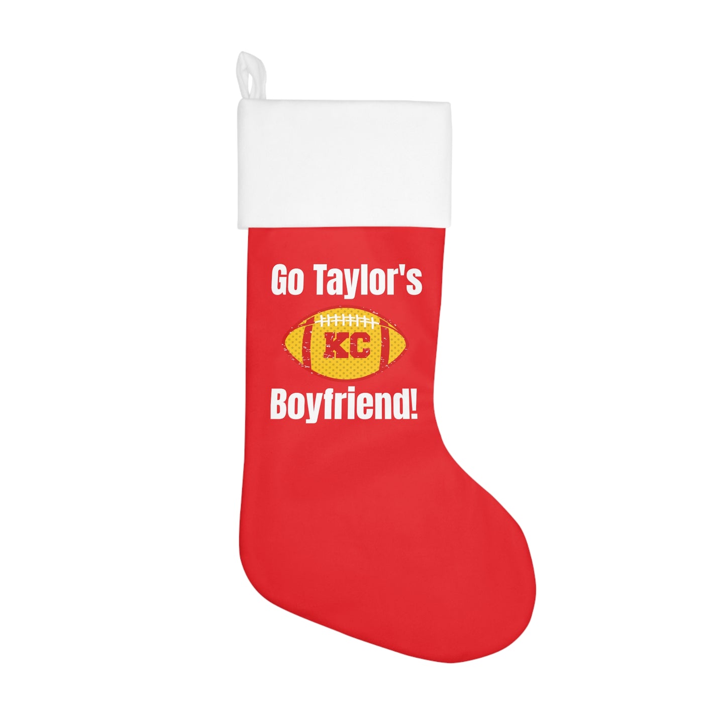 Go Taylor's Boyfriend Football Holiday Stocking - Red