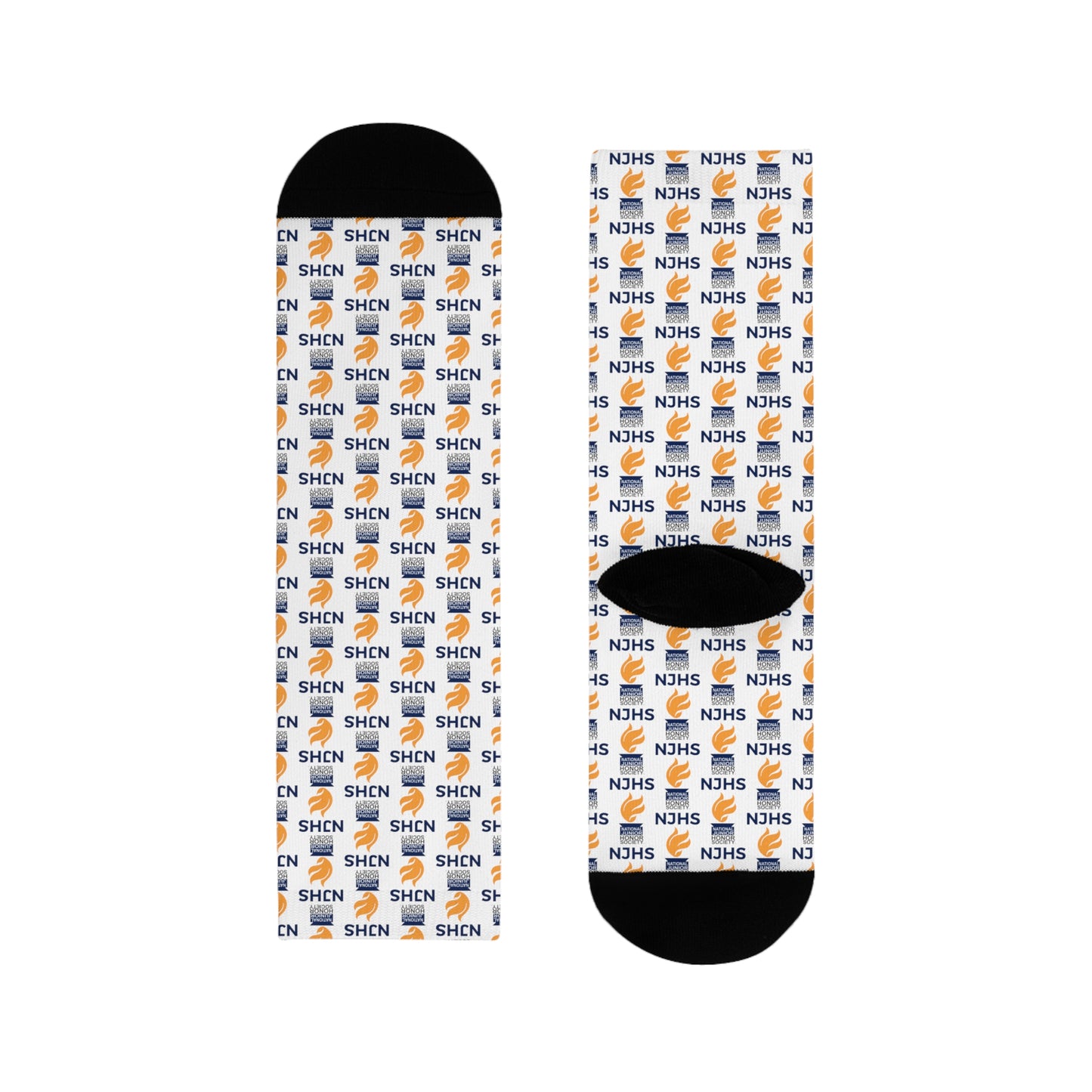 NJHS Torch LogoSublimation Crew Socks (EU) - White